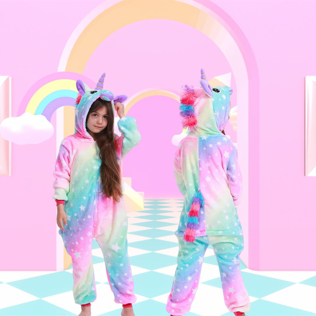 Pilou Pilou Licorne Enfant Arc-en-ciel Rose