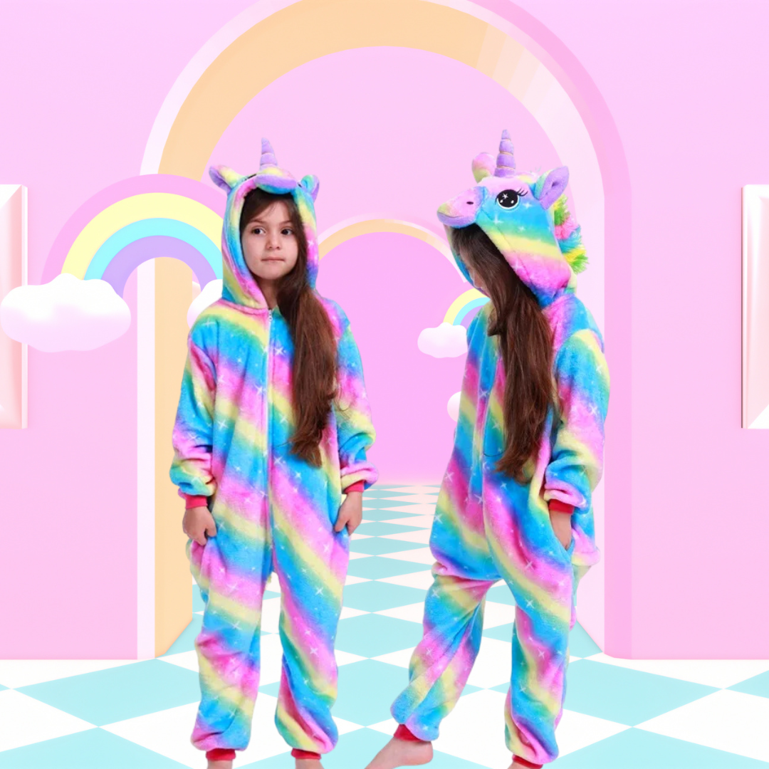 Pilou Pilou Licorne Enfant Arc-en-ciel Bleu