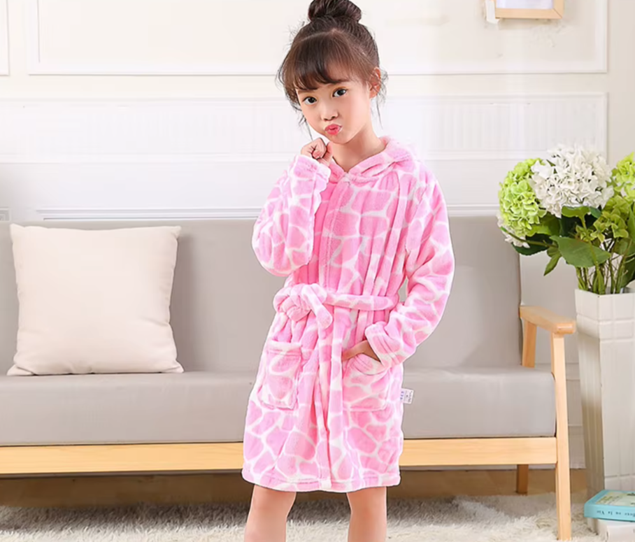 Peignoir Pilou Pilou Girafe Rose