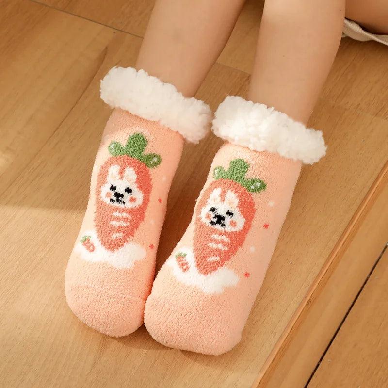 Chaussettes Moumoute Anti-dérapantes Carotte