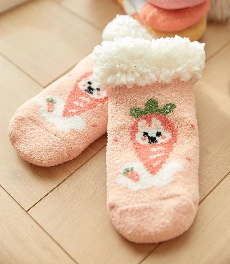 Chaussettes Moumoute Anti-dérapantes Carotte