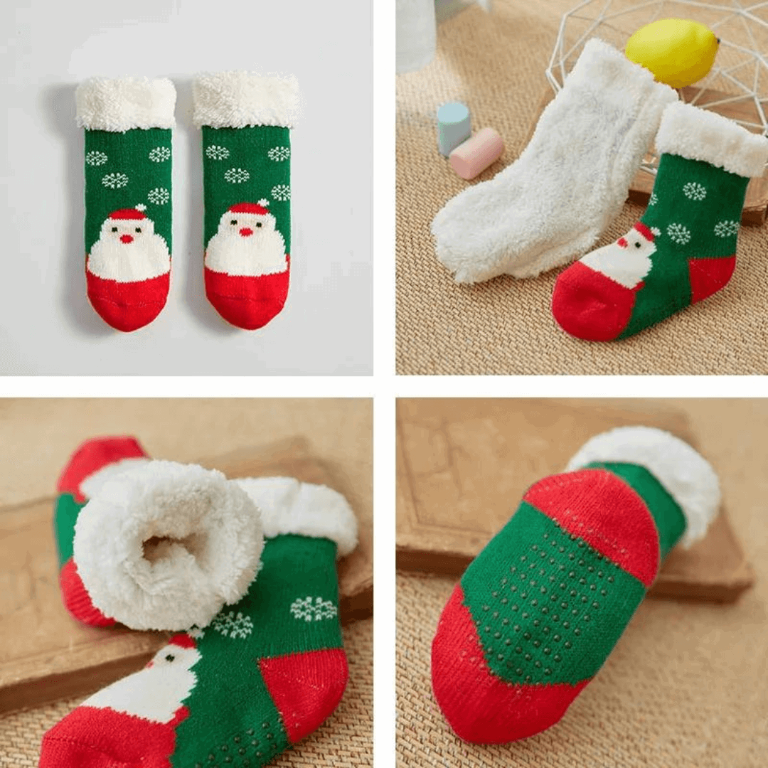 Chaussettes Moumoute Anti-dérapantes Père Noël