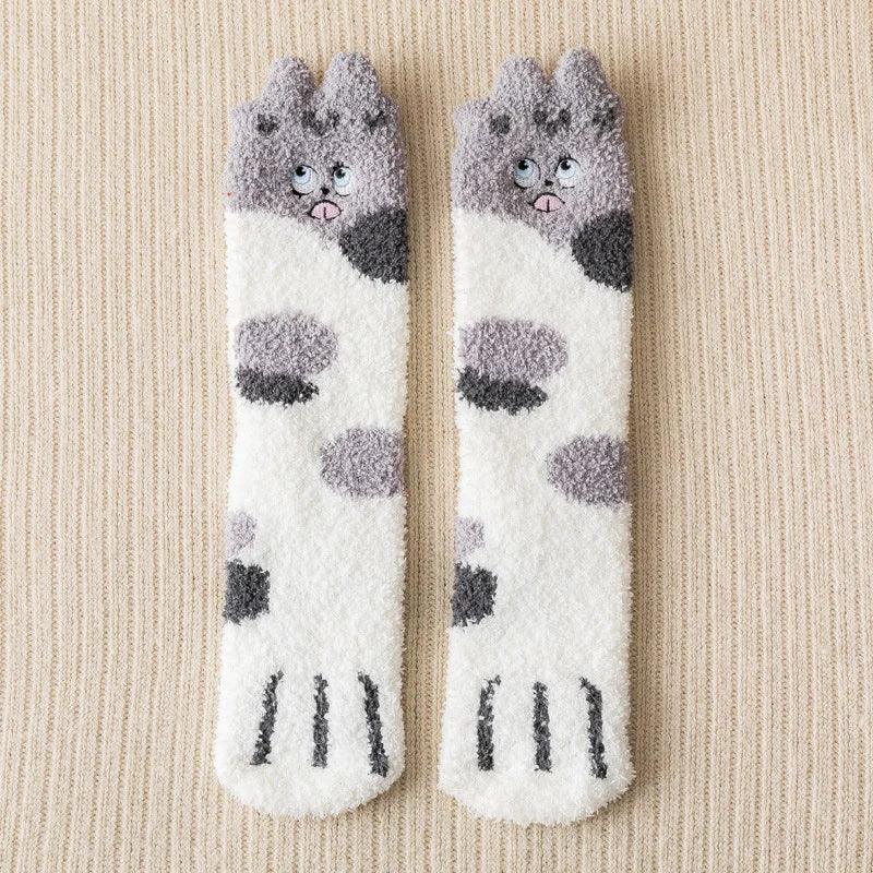 Chaussettes Pilou Pilou Chat Gris