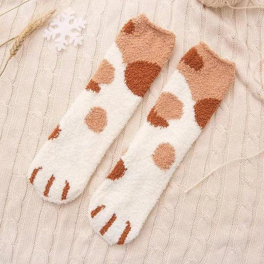 Chaussettes Pilou Pilou Chat Tacheté Beige