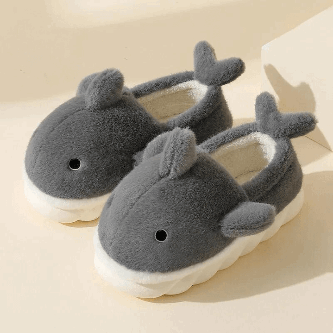 Chaussons Pilou Pilou Requin gris montantes