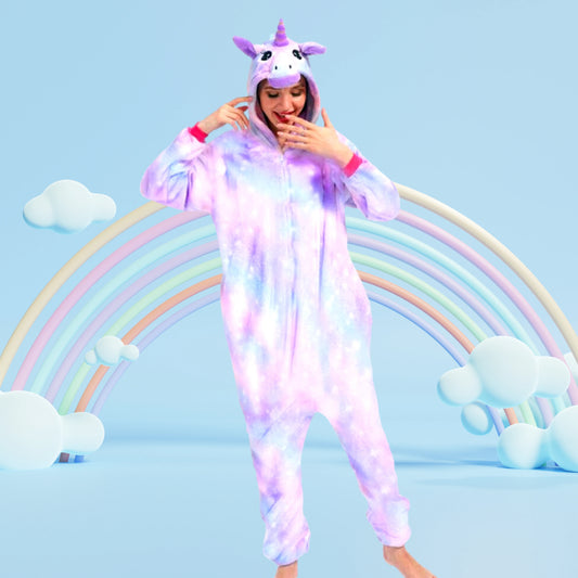 Combinaison Pilou Pilou Femme Licorne Violet Arc-en-ciel