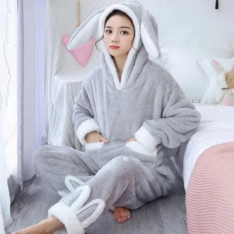 Pyjama Pilou Pilou Oreille de Lapin Gris Pilou Plush