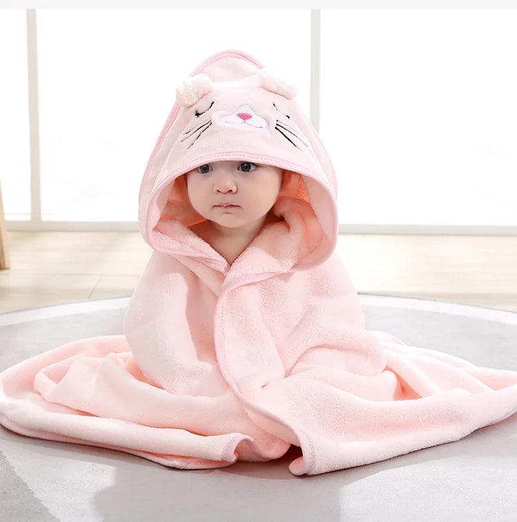 Peignoir à Capuche Pilou Pilou Chat Rose