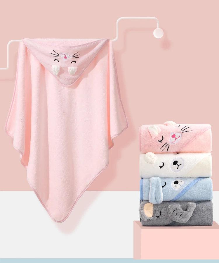 Peignoir à Capuche Pilou Pilou Chat Rose