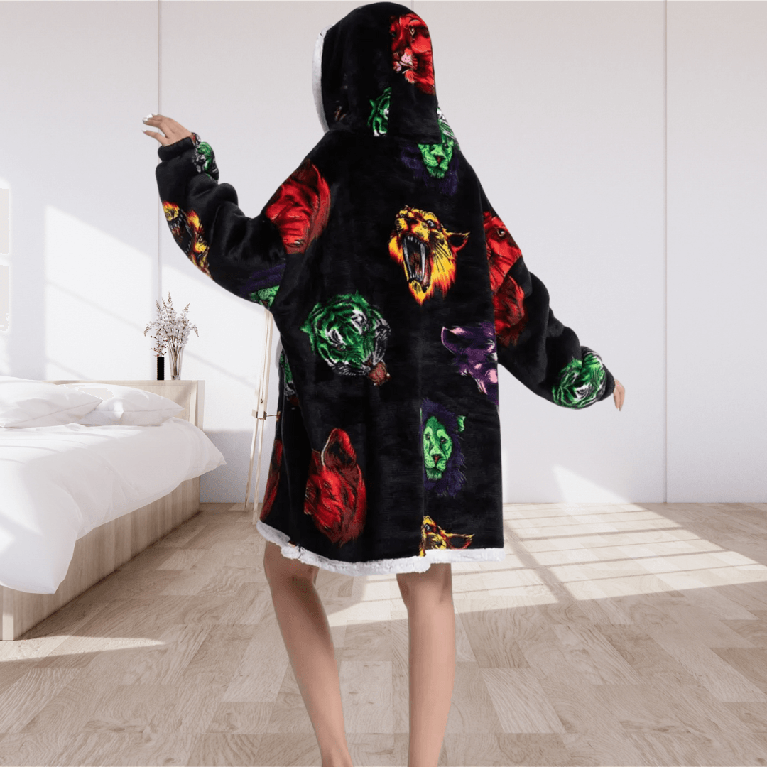 Pull Plaid Félins Multicolore