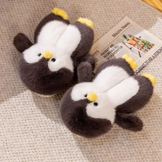 Chaussons Peluche Pingouin