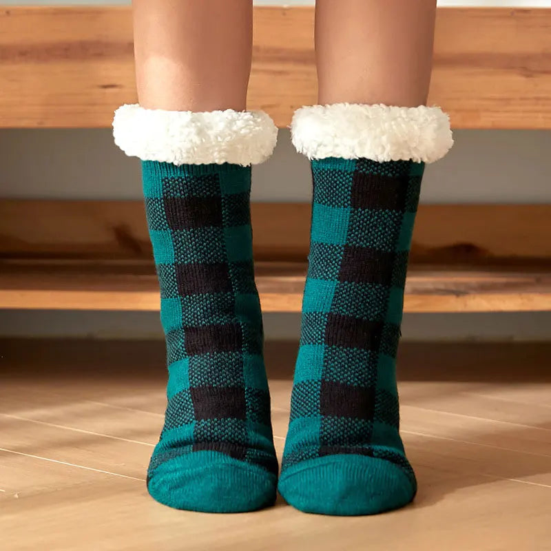 Chaussettes Moumoutes à Carreaux 2 couleurs Vert