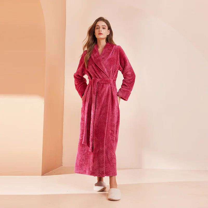 Peignoir Pilou Pilou Long Femme Rose 3XL