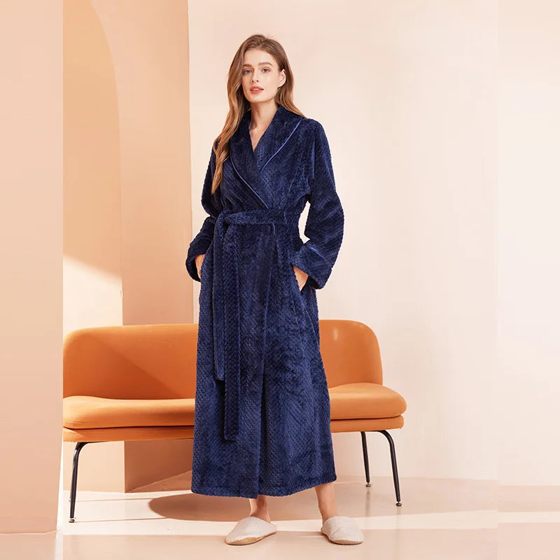 Peignoir Pilou Pilou Long Femme Bleu 3XL