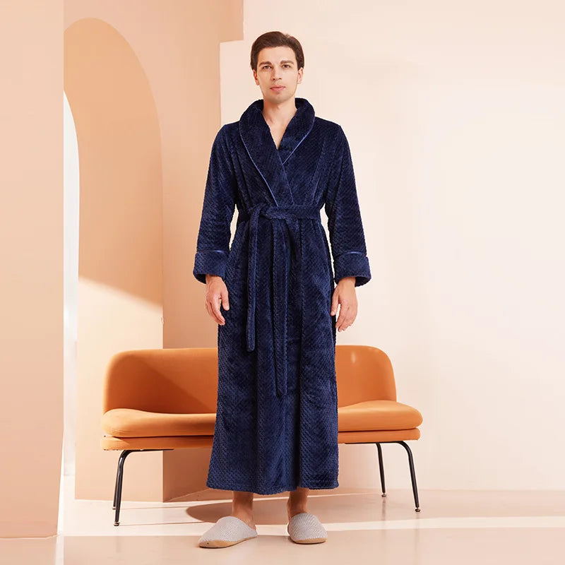 Peignoir Pilou Pilou Long Homme Bleu 3XL
