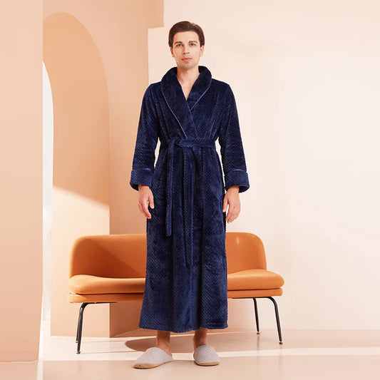Peignoir Pilou Pilou Long Homme Bleu