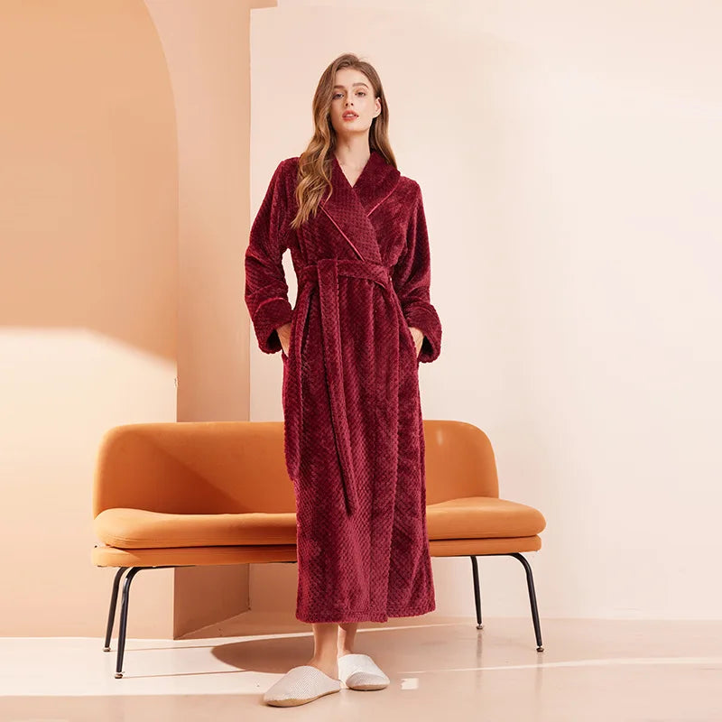 Peignoir Pilou Pilou Long Femme Rouge 3XL