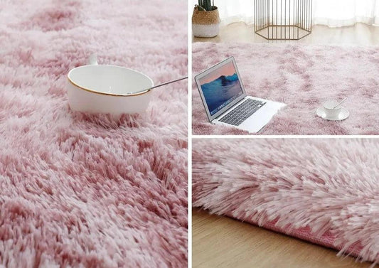 Tapis Doux Pilou Pilou Rose Foncé