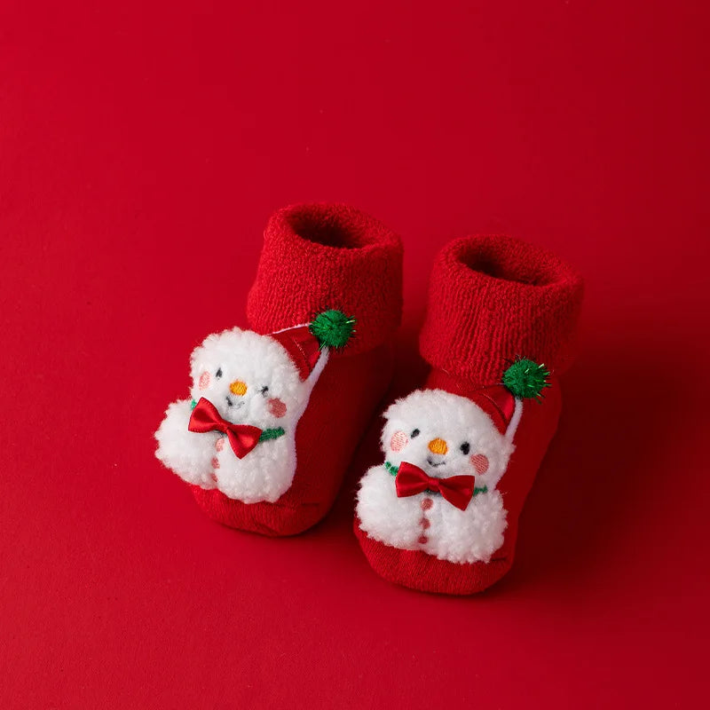 Chaussettes Pilou Pilou de Noël pour Bébé Bonhomme de neige