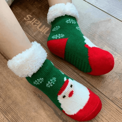 Chaussettes Moumoute Anti-dérapantes Père Noël - Pilou&Plush