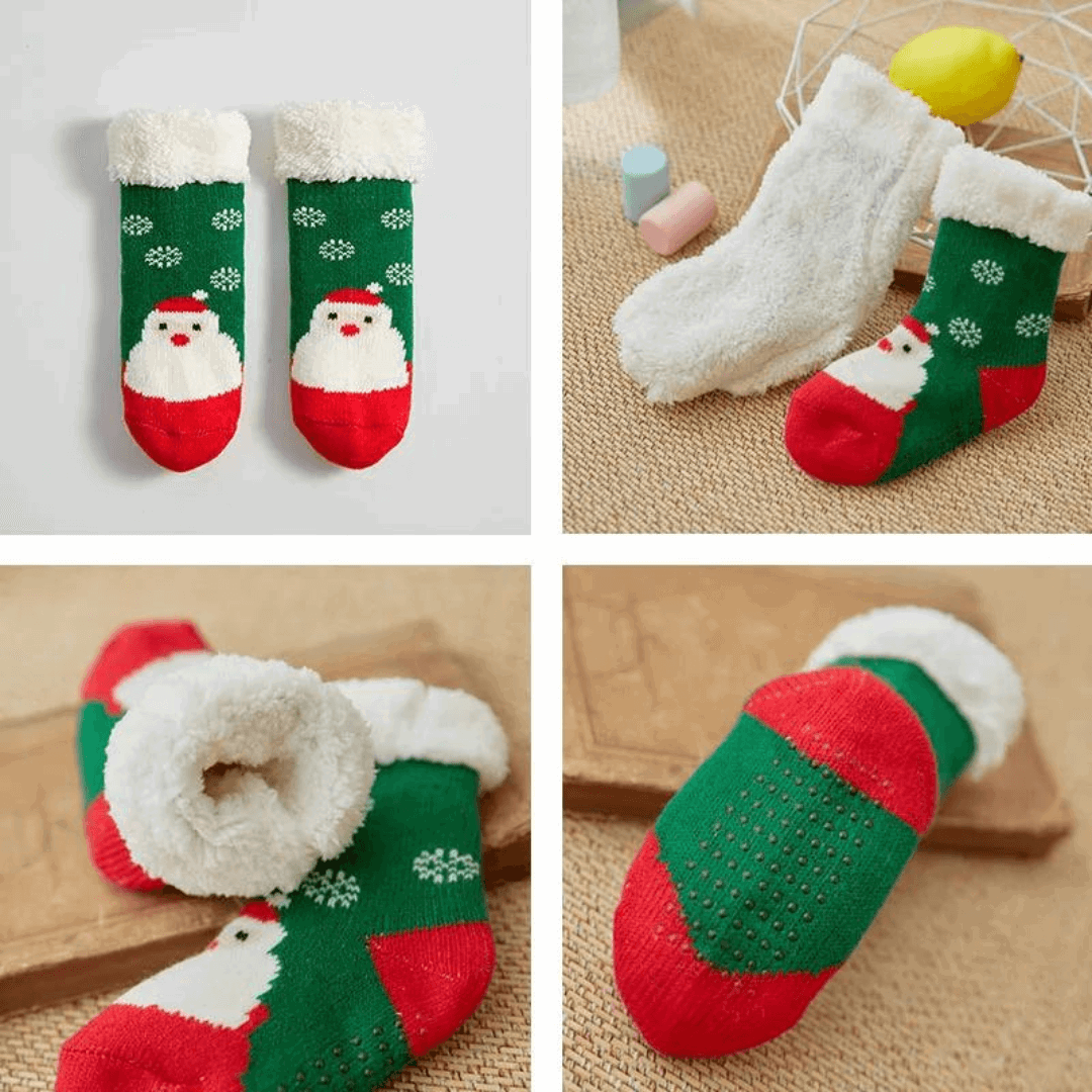 Chaussettes Moumoute Anti-dérapantes Père Noël - Pilou&Plush