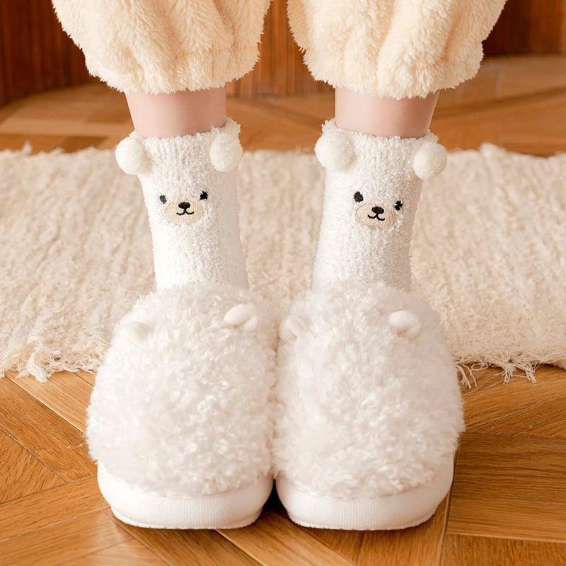 Chaussettes Pilou Pilou Ours Blanc - Pilou&Plush