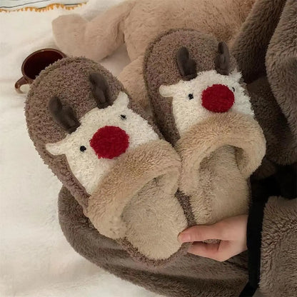 Chaussons Pilou Pilou Petit Rennes de Noël Marron
