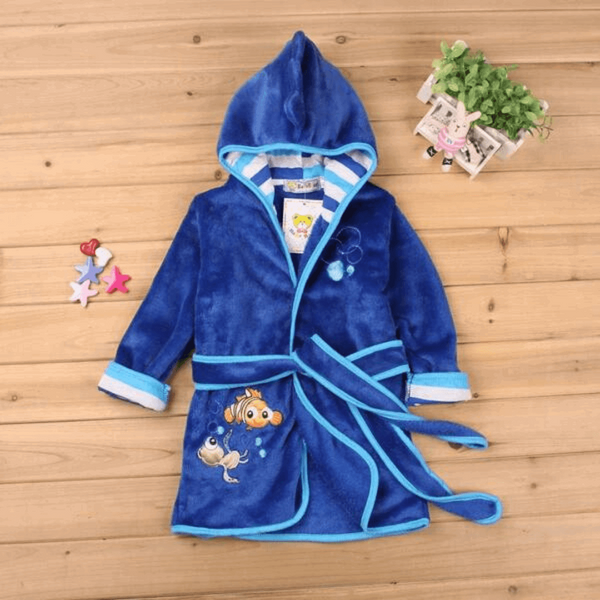 Peignoir à Capuche Pour Garçons 3-8 Ans Petits Garçons Peignoirs à Capuche En Polaire Peluche Peignoir Enfants Version Mi-Longue Pyjamas Pour Tout-Petits Garçons