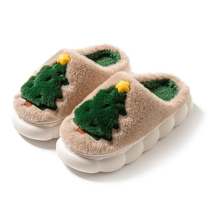 Chaussons Pilou Pilou Sapin de Noël Kaki