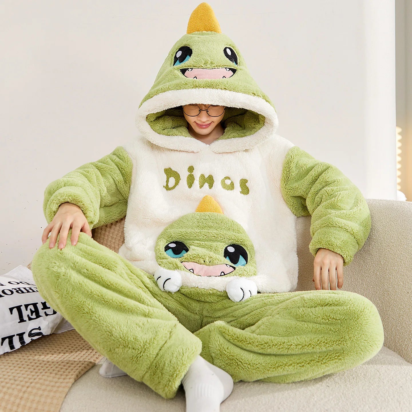 Pyjama Pilou Pilou Dinos Vert Homme 3XL