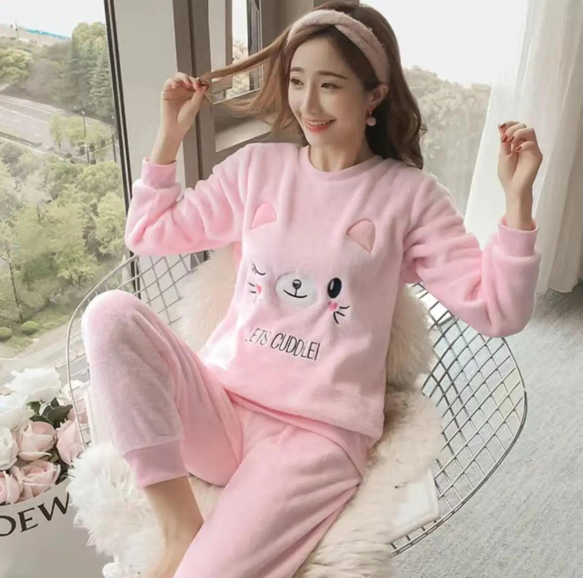 Pyjama Pilou Pilou Chat Mignon Rose - Pilou&Plush