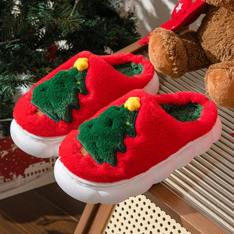 Chaussons Pilou Pilou Sapin de Noël Rouge