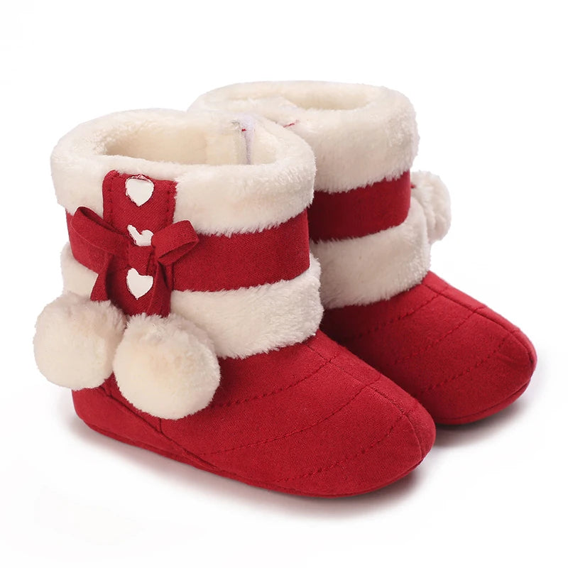 Chaussons Pilou Pilou de Noël Pour Bébé Rouge Clochettes