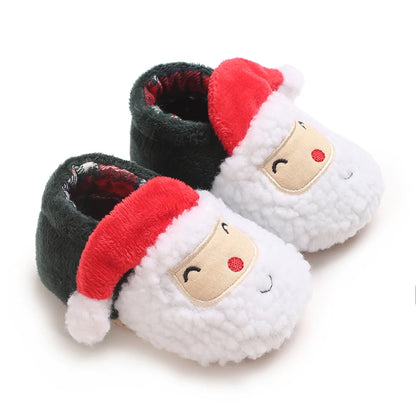 Chaussons Pilou Pilou de Noël Pour Bébé Père Noël Vert