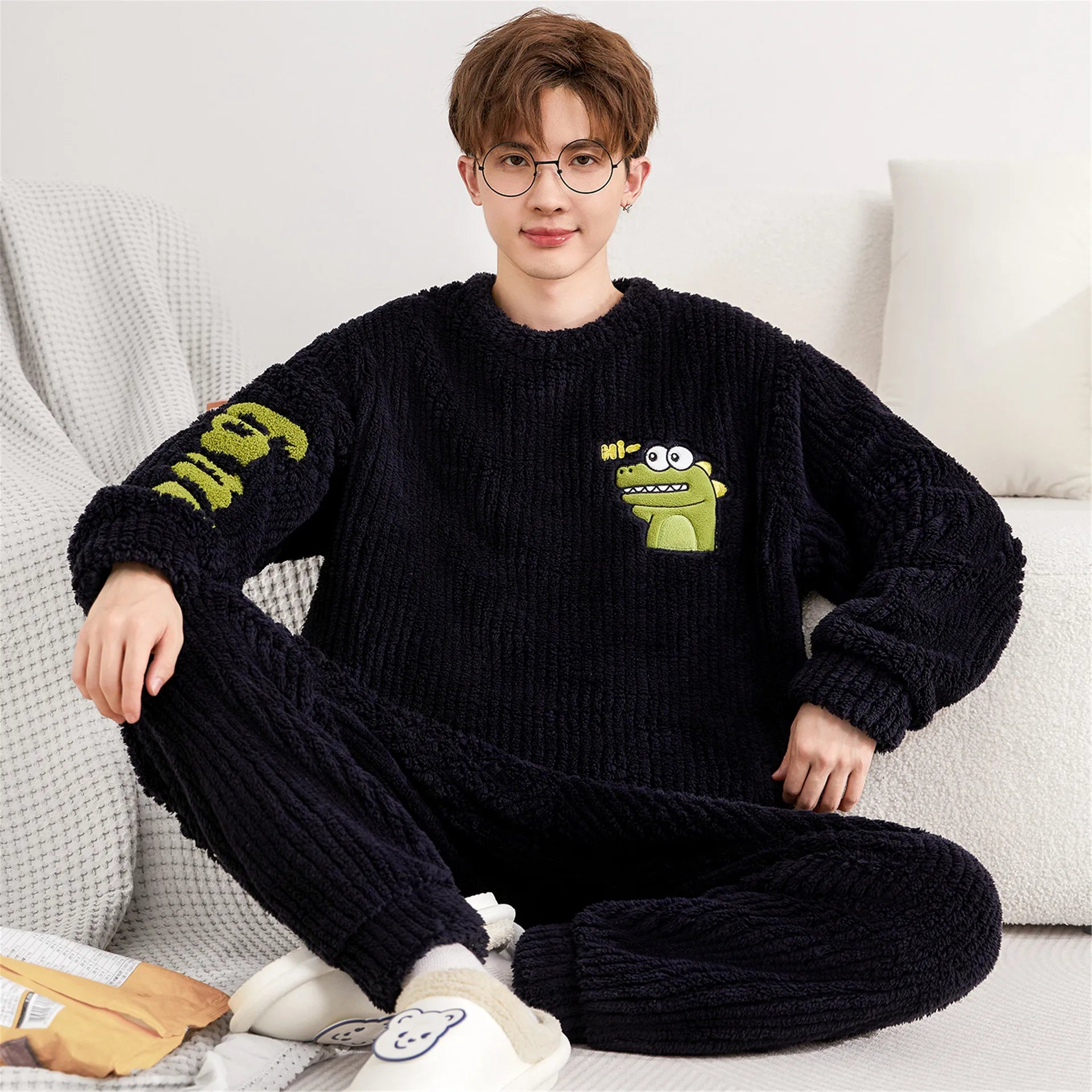 Pyjama Pilou Pilou Dino Noir 4XL