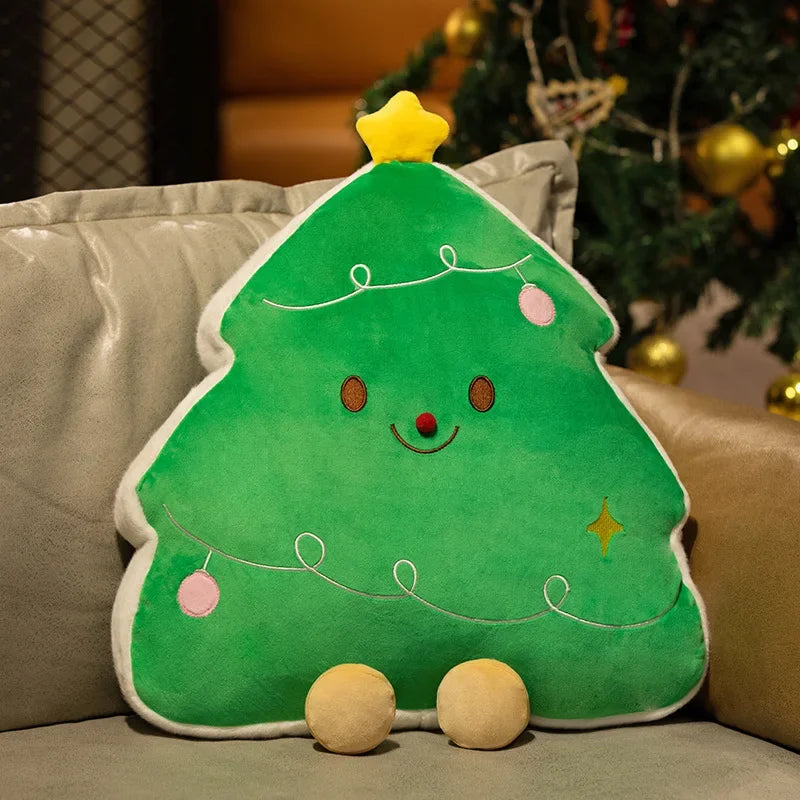 Coussins-peluche de Noël Sapin de Noël Vert