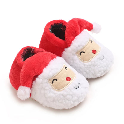 Chaussons Pilou Pilou de Noël Pour Bébé Père Noël Rouge