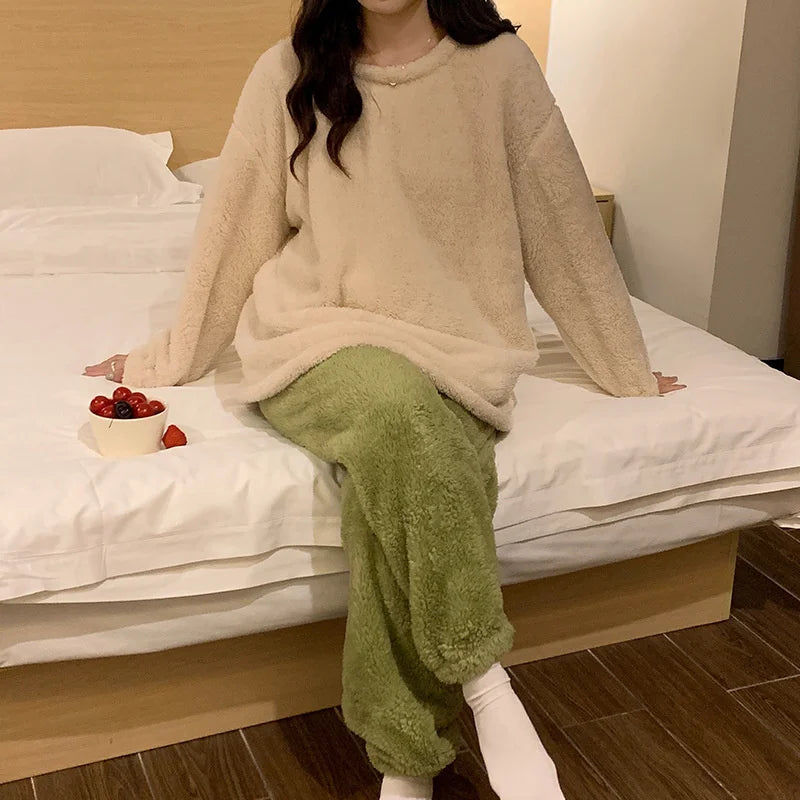 Pyjama Pilou Pilou Cocooning Blanc et Vert