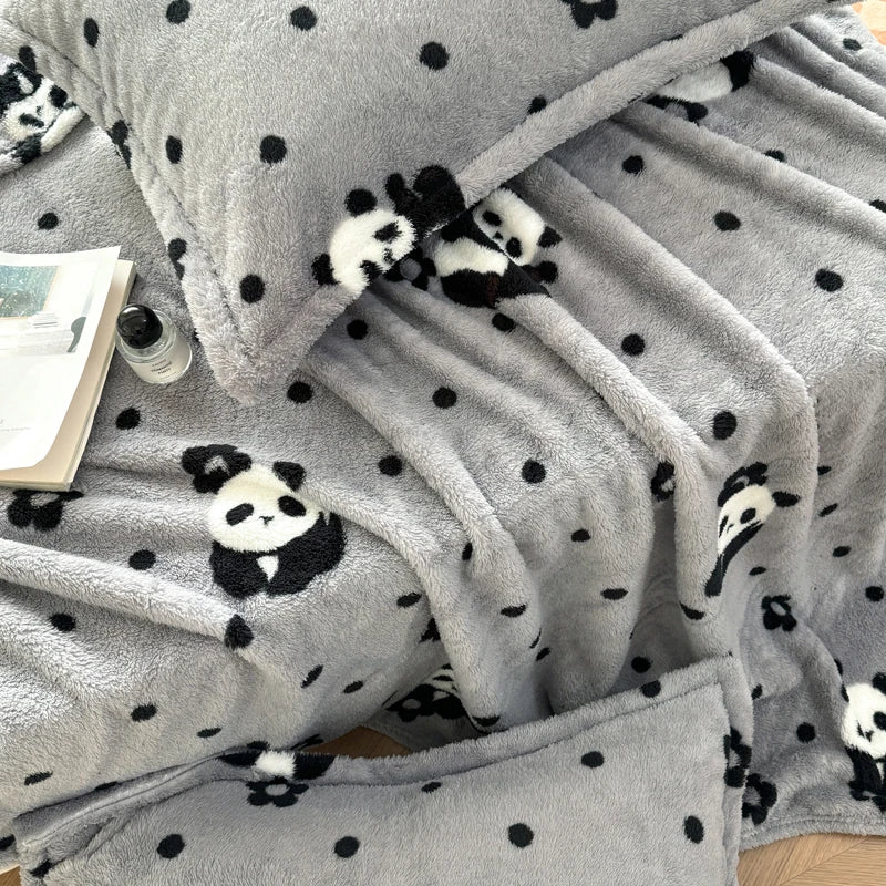 Plaid Pilou Pilou Panda Gris