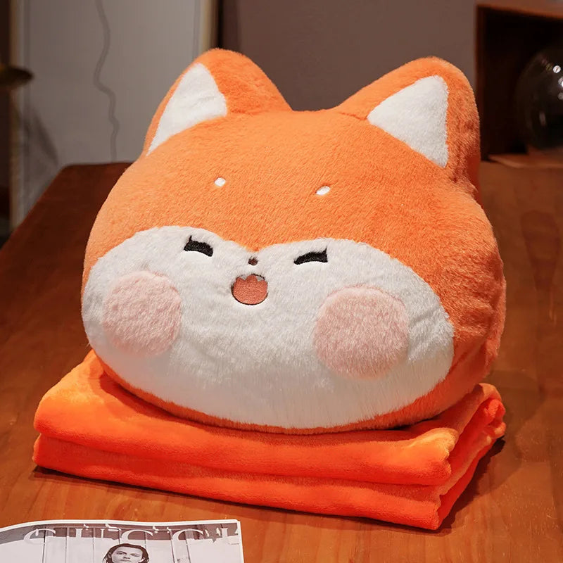 Coussin et plaid Pilou Pilou Animal Mignon Orange
