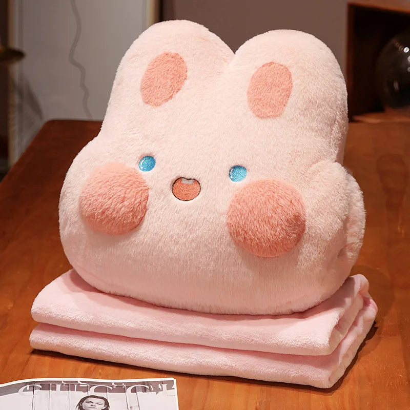 Coussin et plaid Pilou Pilou Animal Mignon Rose