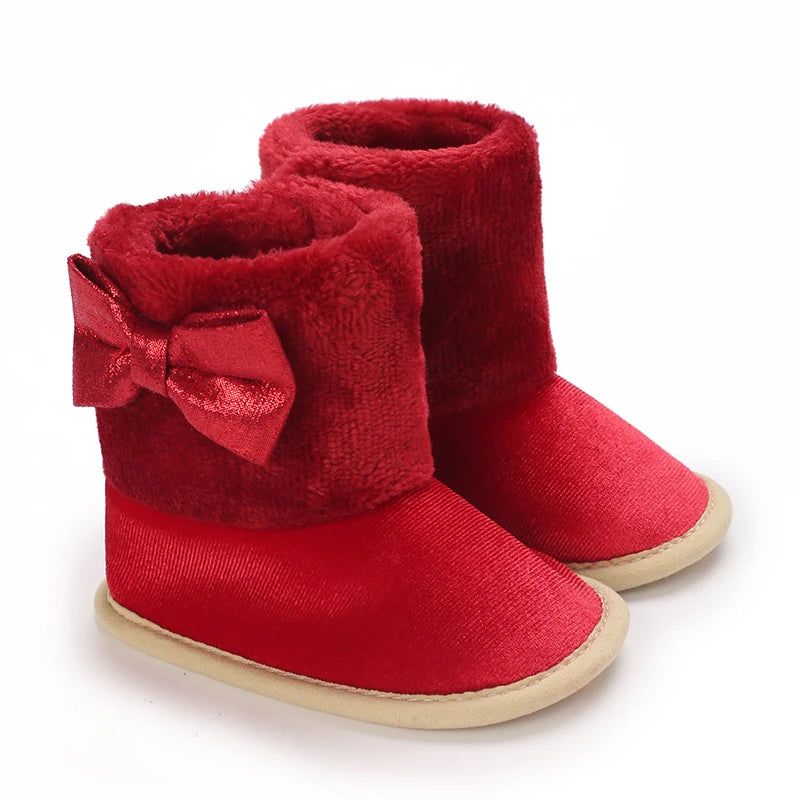 Chaussons Pilou Pilou de Noël Pour Bébé Ruban Rouge