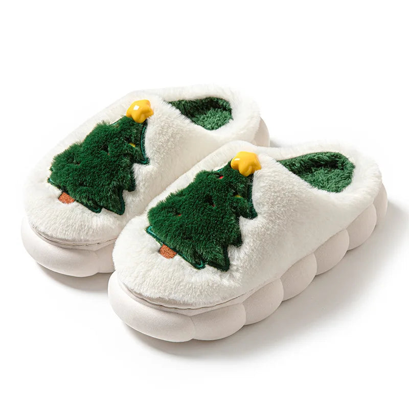 Chaussons Pilou Pilou Sapin de Noël Blanc