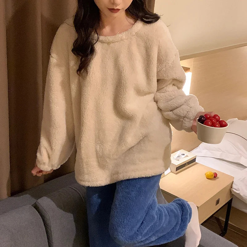 Pyjama Pilou Pilou Cocooning Blanc et Bleu