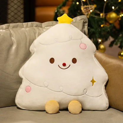 Coussins-peluche de Noël Sapin de Noël Blanc