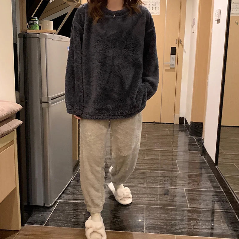 Pyjama Pilou Pilou Cocooning Noir et Gris