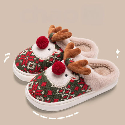 Chaussons Pilou Pilou Renne de Noël Vert